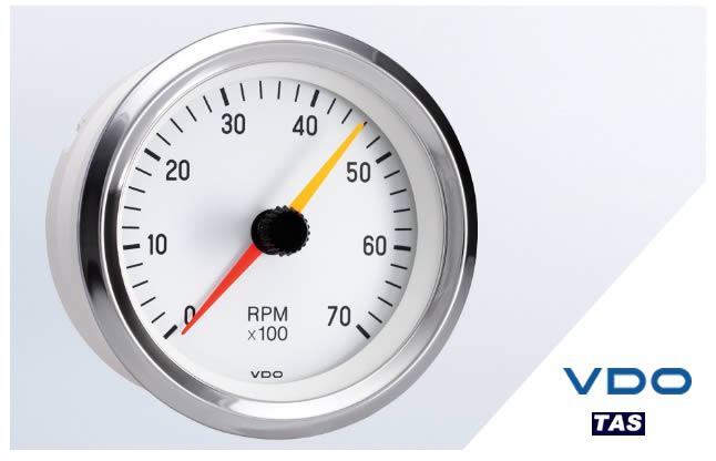 VDO Cockpit White and Chrome 7000 RPM Tachometer